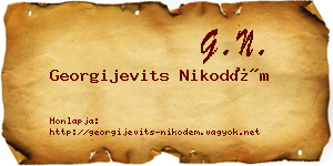 Georgijevits Nikodém névjegykártya